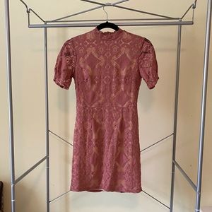 Pink Short Sleeve Fitted Dress, NWOT